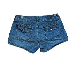 Bongo Y2K Micro Mini Denim Jean Shorts Juniors 11‎ Low Rise Stretch Flap Pockets